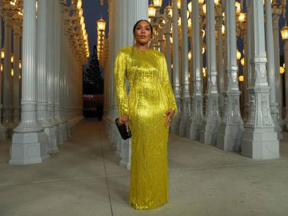 Angela Bassett stuns in a sparkling fringe Gucci gown. 