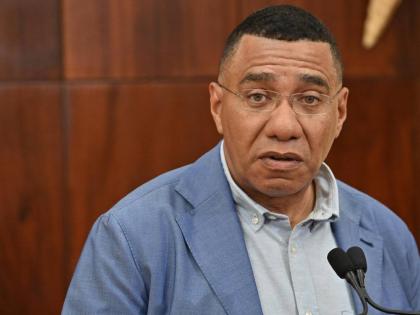 Prime Minister Dr Andrew Holness speaking at a press conference at Jamaica House on November 6.