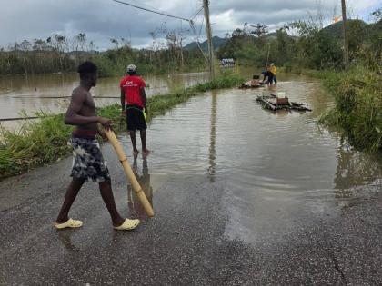 A section of Bog Hole under water in Clarendon.