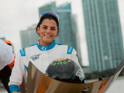 Sara Misir at the final in Biscayne Bay, Miami.