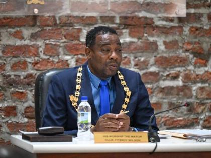 Mayor of Port Maria, Councillor Fitzroy Wilson, addresses the monthly meeting of the St Mary Municipal Corporation on November 13. 