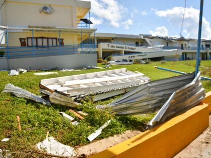 This October 2025 photo shows a portion of Belmont Academy in Westmoreland destroyed by Hurricane Melissa.