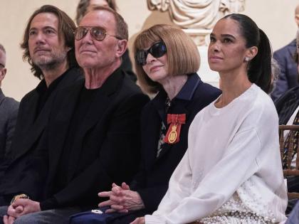 From left: Designer Michel Kors, Vogue Global Editorial Director Anna Wintour and Misty Copeland, who recently retired from American Ballet Theatre, listen during the announcement at the Metropolitan Museum of Art, in New York, on Monday.