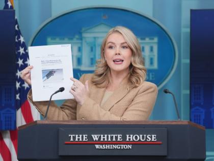 White House press secretary Karoline Leavitt speaks during a press briefing at the White House in the United States on December 1, 2025. 