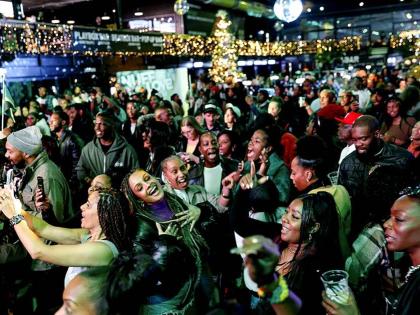 Patrons at the For the Love of Jamaica hurricane relief concert held recently at Boxpark Wembley in the UK.