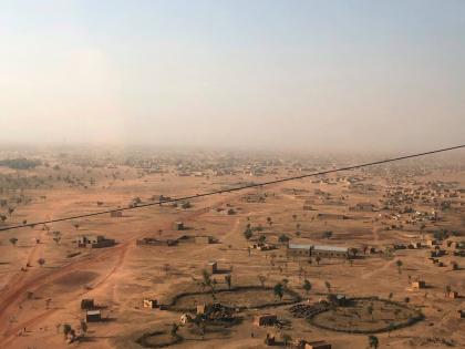 Aerial view of Djibo town, Burkina Faso on February 18, 2021. 