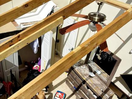 Damaged property in Union Acres, St James.