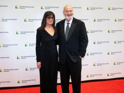 Rob Reiner and Michele Singer Reiner arrive on the red carpet at the State Department for the Kennedy Center Honors gala dinner, December 2, 2023, in Washington. 