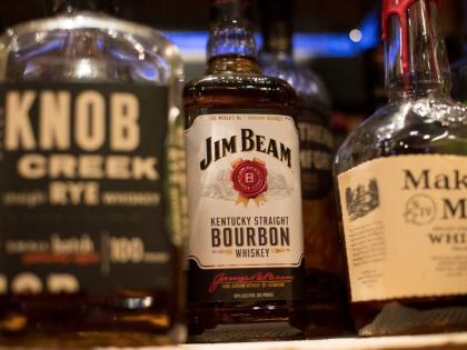  Jim Beam, Knob Creek and other alcohol bottles are pictured at a bar in Eagle, Colorado USA. (AP Photo)