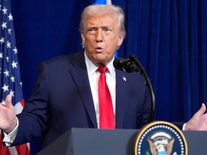 President Donald Trump speaks during a news conference with Israel's Prime Minister Benjamin Netanyahu at Mar-a-Lago, Monday, December 29, 2025, in Palm Beach, Florida. (AP Photo/Alex Brandon)