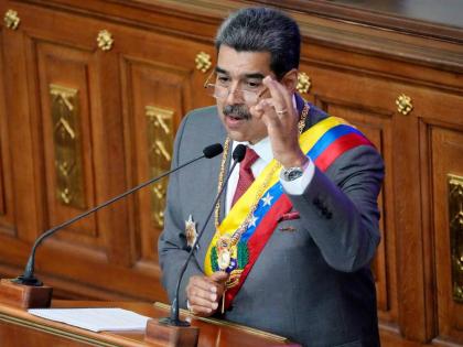 Venezuelan President Nicolas Maduro delivering his annual address at the National Assembly in Caracas, Venezuela, on Monday, January 15.