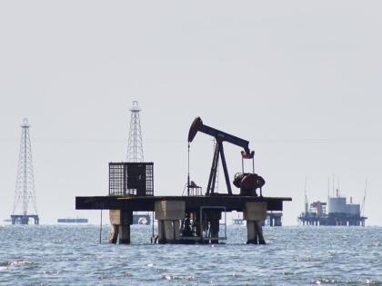 An unused oil pump jack in Cabimas, Venezuela.