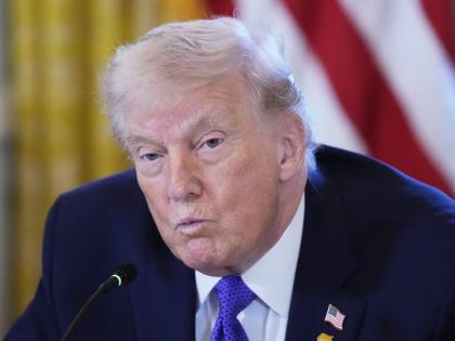 President Donald Trump attends a meeting with oil executives in the East Room of the White House on January 9, 2026, in Washington. 