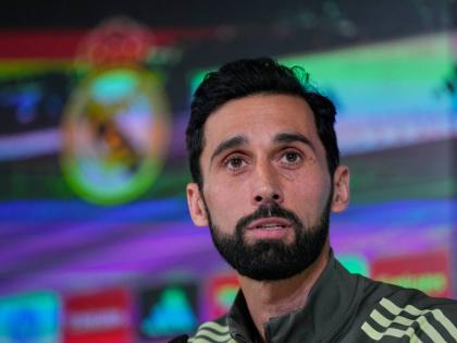 Real Madrid new coach Alvaro Arbeloa attends a press conference at the club’s Valdebebas training ground in Madrid yesterday.