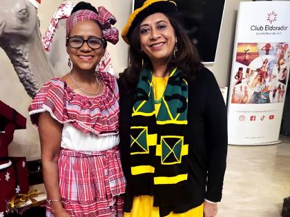 Dr Ruby Brown (left), CEO of the Management Institute for National Development,  and UWI Mona Professor Gunjan Mansingh at the UNDP/ UN Global Leadership Academy on Women Leading in the Digital Era in Marrakesh, Morocco.