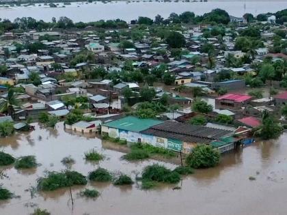This image made from video shows the scene after flooding in Tete Province, Mozambique on January 15, 2026.