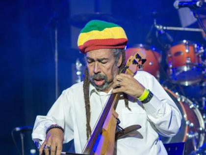 Cat Coore performing at the Red Rose for Gregory concert in 2017.