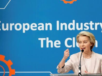 European Commission President Ursula von der Leyen speaks during the European Industry Summit in Antwerp, Belgium, on Wednesday, February 26, 2025. 