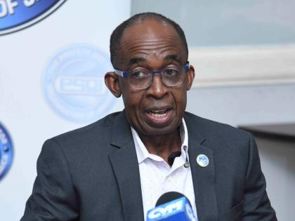 Patrick Hylton, the new president of the Private Sector Organisation of Jamaica (PSOJ), addressing a press briefing and official introduction at the PSOJ’s head office in St Andrew on Thursday. 