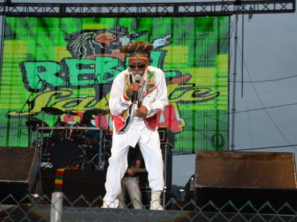 Bunny Wailer in his element on stage at Rebel Salute 2014.