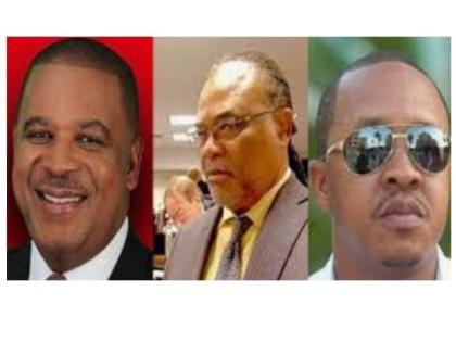 From left: Former Turks and Caicos premier Michael Misick, his brother, Thomas Misick and former government minister McAllister Hanchell.
