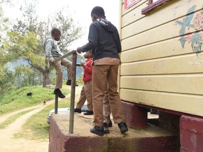 Students at the Penlyne Castle Primary School in St Thomas.
