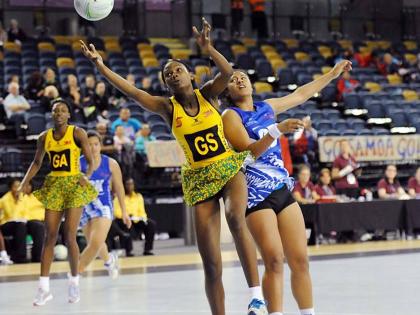 Simone Gordon (GS) in action for Jamaica against Samoa.