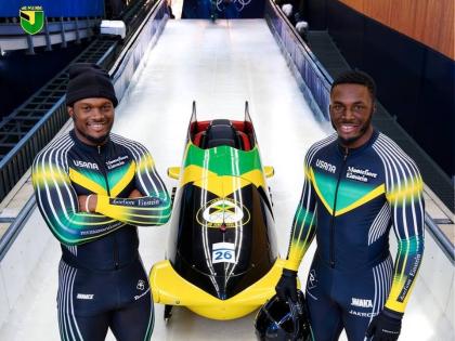 Jamaica Bobsled’s Shane Pitter (left) and Junior Harris.