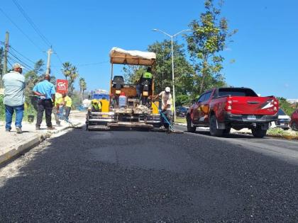 Asphalting of Howard Cooke Boulevard in St James.