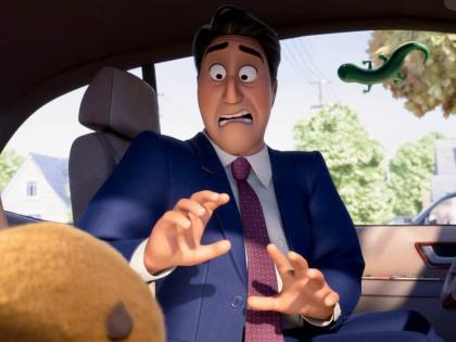This image released by Disney shows Jerry, voiced by Jon Hamm, in a scene from the animated film ‘Hoppers’. 