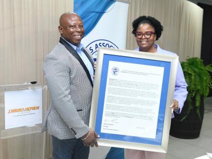 Gleaner photographer Rudolph Brown at Press Association of Jamaica’s Veterans Awards luncheon on March 4, 2026.