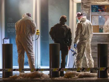 Norwegian police and technicians at the US Embassy in Oslo, Norway.
