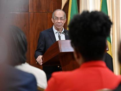 Dr Horace Chang, deputy prime minister and minister of national security and peace, addresses yesterday’s post-Cabinet press briefing at Jamaica House in St Andrew. 