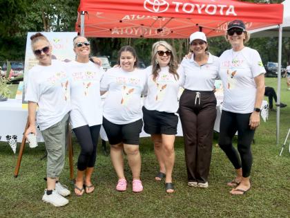 It takes a village to truly make an impact, and for Stacey Tarrant (third right), that support came from these women (from left) Sharon Nunez of the Montego Bay Animal Haven; Donna Brown, volunteer at the Negril Spay and Neuter Clinic; Sabria Hector, opera