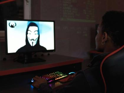 Representational image of a youngster chatting online with an anonymous person.