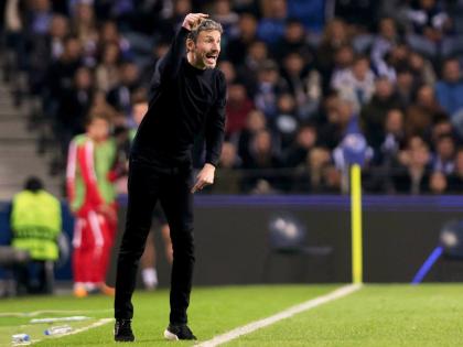 Royal Antwerp’s head coach Mark van Bommel reacts during a Champions League Group H  match between Porto and Antwerp at Estadio do Dragao in Porto, Portugal, November 7, 2023. 