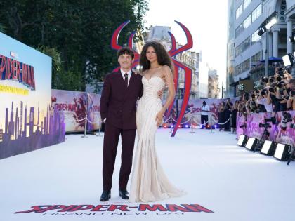 Tom Holland and Zendaya pose for photographers upon arrival at the ‘Spider-Man: Brand New Day’ premiere in London, England, Wednesday, July 29. 