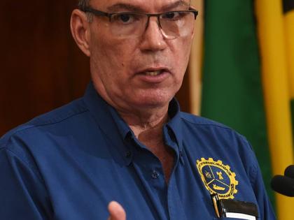 Daryl Vaz, Minister of Transport, during a Post Cabinet Press Briefing at Jamaica House on Wednesday.