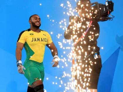 
Jamaica’s Omarie Mears after making a lift during the Men’s 81kg Weightlifting Competition at The NEC on day four of the 2022 Commonwealth Games in Birmingham, England, Monday August 1, 2022. 