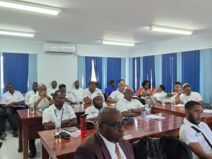 Lennox Wallace (left), parish manager at the St James Public Health Services, was giving support to the drivers from the region at the WRHA Regional Defensive Driving and Driver Sensitisation Programme Cohort 2.