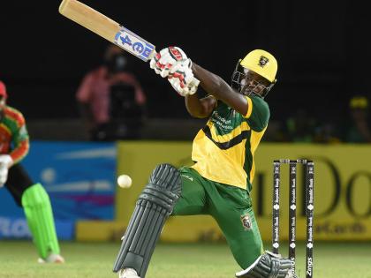 Jamaica Kingsmen player Vitel Lawes during a Caribbean Premier League T20 match against the Guyana Amazon Warriors at Sabina Park last Thursday.