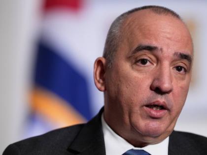 FILE - Ernesto Soberón Guzmán, Cuban ambassador to the United Nations, speaks to reporters in New York, Thursday, April 23, 2026. (AP Photo/Seth Wenig,File)