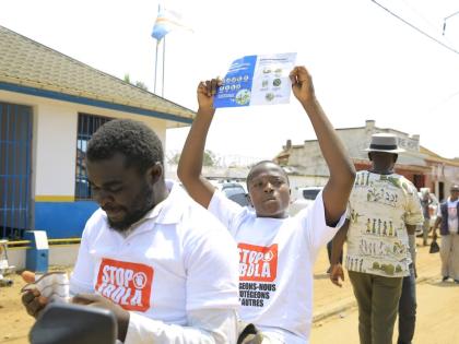 Residents and frontline workers embark on Ebola outbreak awareness campaign in Beni, North Kivu province, eastern Congo. - AP photo