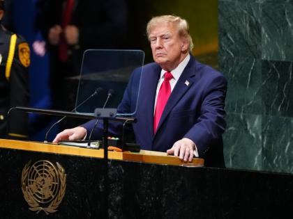 President Donald Trump speaks to the United Nations General Assembly, Tuesday.