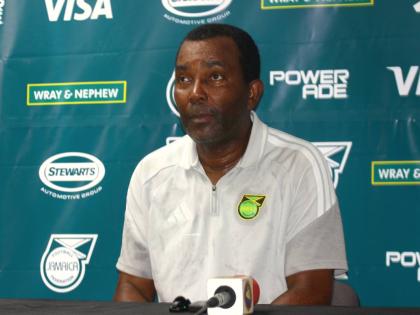 Interim Reggae Boyz coach Rudolph Speid at yesterday’s pre-match press conference at the National Stadium. Jamaica will face Guatemala today in a Concacaf Nations League - League A match at 7 p.m. at the National Stadium. 