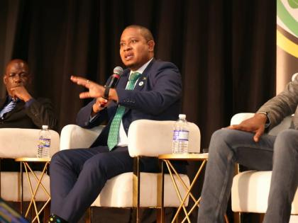 Minister of Agriculture Floyd Green speaking at a plenary session at the 20th Caribbean Week of Agriculture at the Ocean Coral Spring Resort in Trelawny on September 30.