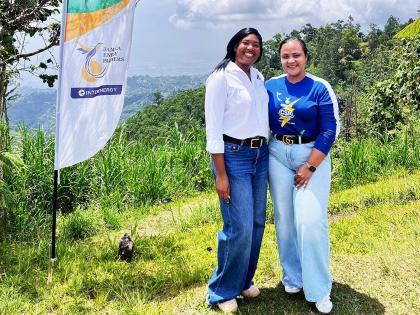  From left: Abigail McIntosh, executive director of the Jamaica Conservation and Development Trust (JCDT), and Melissa Newman, director of corporate affairs, shared values and marketing at JEP Group, at Holywell Recreational Park.