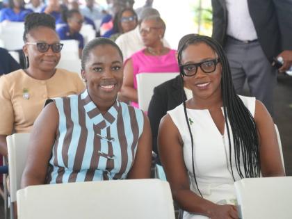 Dr Shanelle Dempster-Peart (left), regional dental surgeon, and Dr Janique Baldwin-Miller, regional psychiatrist, both of the Southern Regional Health Authority (SRHA), at the opening of the Junction Child and Adolescent Wellness Centre and the Junction De