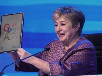 International Monetary Fund (IMF) Managing Director Kristalina Georgieva speaks at a news conference on the Global Policy Agenda forum during the annual meetings of the IMFand the World Bank Group in Bangkok, Thailand,.