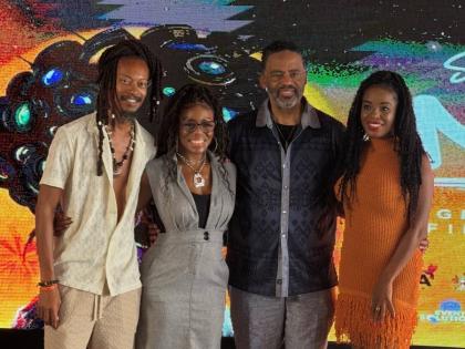 Charity Bowman Following a shared masterclass presentation at the Negril Universal Film Festival (NUFF) last weekend, actor Richard Lawson (second right) and his Hyperlens Studios co-founder partner Denee Busby-Howard (second left) posed for a snap with N